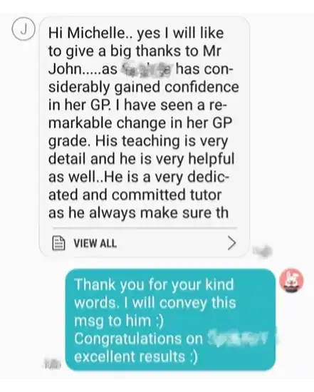 Testimonial from Hwee Bee